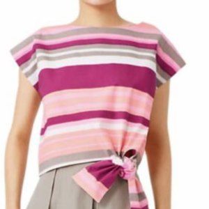 Kate Spade crop top tie size Large striped cotton blend